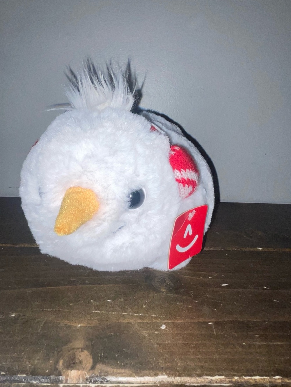 Aurora fluffy snowman bird plush super soft tags still attached